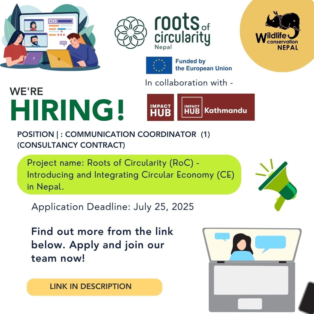 Vacancy Announcement for Communications Coordinator, Roots of Circularity Project. Vacancy Announcement for Communications Coordinator, Roots of Circularity Project.